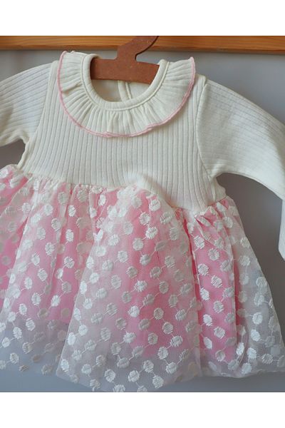 TinyAlp Eid Tutu Tutu Punatiye Detailed Baby Collar Bandana Baby Girl Dress