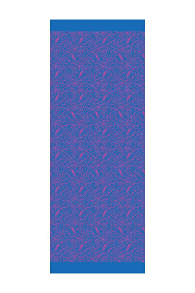 Mooncorn Velora Pattern Σάλι διπλής όψης Petrol Blue-Fuchsia