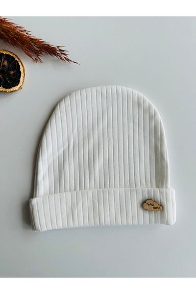 bioaksesuar White Corded Baby Boy Girl Child Luxury Combed Cotton Beret Hat