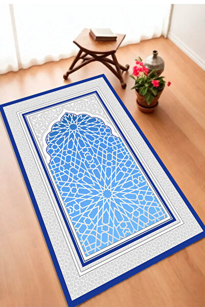 KRAL HOME Seccade Diz Ağrıtmayan Kalın Halı Seccade ve Namazlık Beyaz