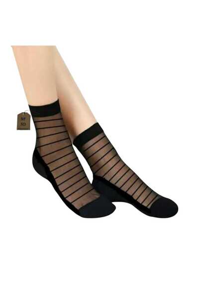 ENEFENDİ Къси, ароматни, удобни чорапи от тюл - памук 36-40 2 чифта, едноцветни и с флорални мотиви