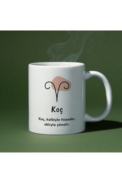 rk tasarım Fun Special Design Printed Mug with Zodiac Signs Theme