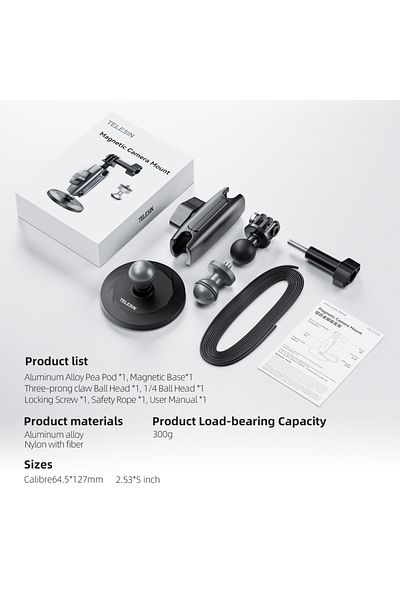 TELESIN Magnetic Bracket Magnetic Suction Bracket Base Action Camera Holder For Insta360 G03 For Ins
