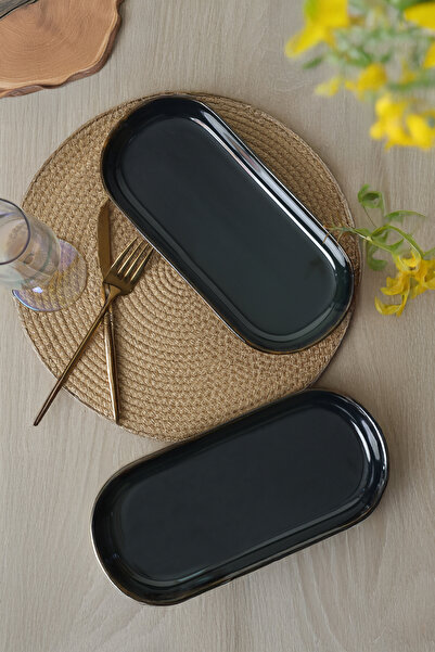 Keramika 26 Cm Emerald Noyan Boat Plate - 2 Pieces