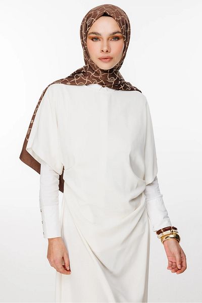 Mooncorn Σάλι διπλής όψης Marrakech Pattern Bitter Brown-Beige