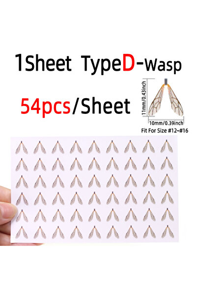 Choice 1 ورقة من النوع D 1 ورقة من مادة ربط الذبابة الاصطناعية الواقعية لجناح...