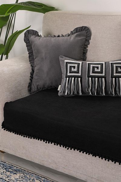 Aisha's Design Pom-Pom Sofa Cover 90X155 cm - Ko-33Ik