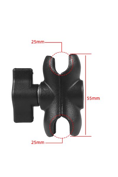 Choice Cycling 5cm Aluminum Double Socket Arm for 25mm 1" Ball Head Clamp Phone Holder for RAM Mount Bicycl