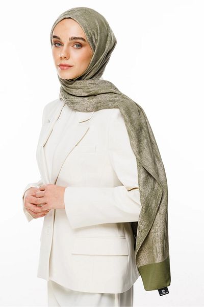 Mooncorn Sahara Pattern Double Sided Shawl Khaki-Salmon