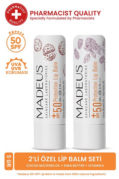 MADEUS Spf 50 Lip Balm Set 5 Gr