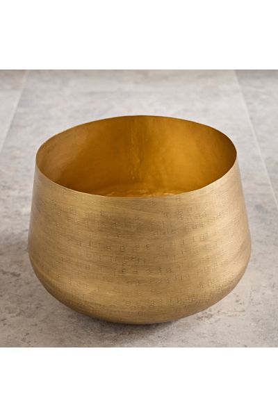 Home Box وعاء دائري مطروق من المعدن من أريزونا مقاس 25×25×16 سم