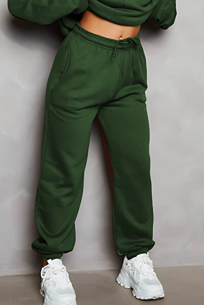 CMZ COLLECTİON Pantaloni de trening casual pentru femei, cu 3 fire, fără impr...