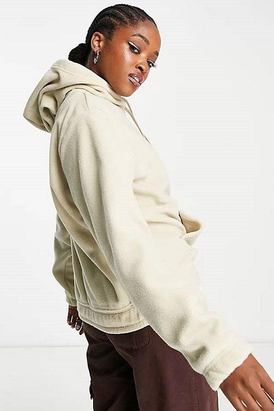 Nike Αθλητικά ρούχα Pullower Oversize Hoodie Γυναικεία φαρδιά βελούδινη κουκούλα φούτερ Κρέμα
