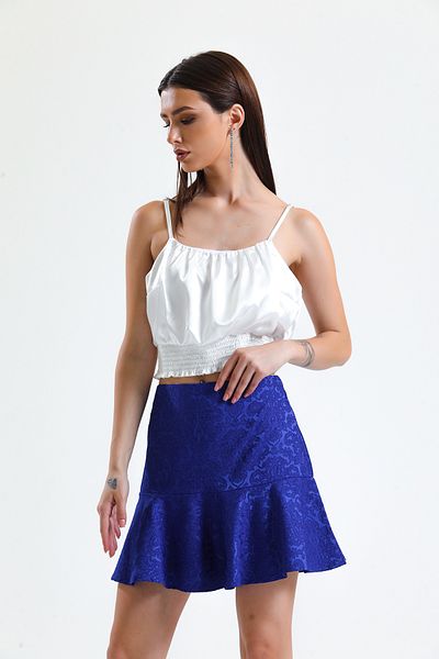 Sense Fusta scurtă cu volan Jacquard_etk32608 Saks