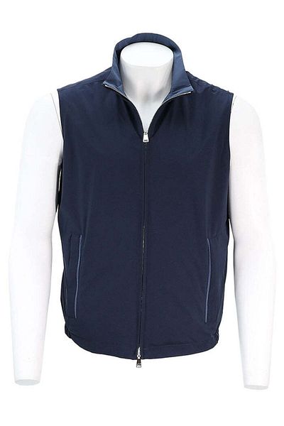 PAUL&SHARK Men's Double-Sided Wind-Resistant Waterproof Stand-Up Collar Sleeveless Navy Blue Vest 25412614 -013