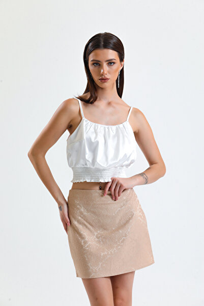 Sense Jacquard Mini Skirt_etk32609 Beige