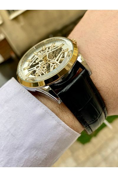 Reward Men's Automatic Wristwatch - Waterproof and Leather Cord