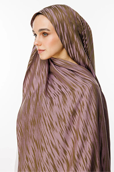 Mooncorn Σκούρο Χακί-Σκούρο Dusty Rose Selis Σάλι διπλής όψης