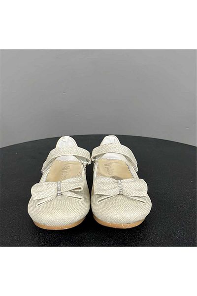 jadeer September Girl's Shiny Bow Ballerina Ballerina Gold 26-3 P124G