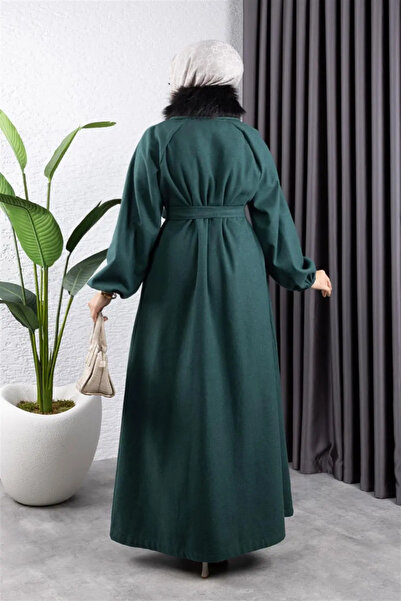 Mec Fashion Γούνινο Λεπτομερές Μπουφάν Σμαραγδένιο Πράσινο