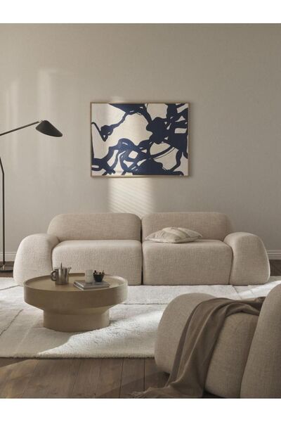 Mobilya Depom Mode Pier Ikili Kanepe Koltuk 2 Modül 02 Bej Bukle Kumaş (DAİRE...