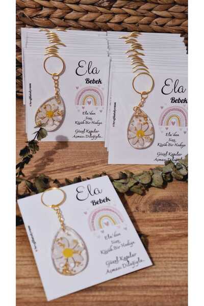 sevgiliatolyemm mutluluk getirmesi dileğiyle Daisy Card Keychain 10 Pcs Birthday Newborn Gifts
