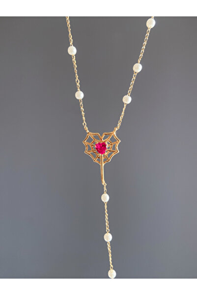 AŞIK ACCESSORIES قلادة من الفولاذ المقاوم للصدأ مرصعة باللؤلؤ