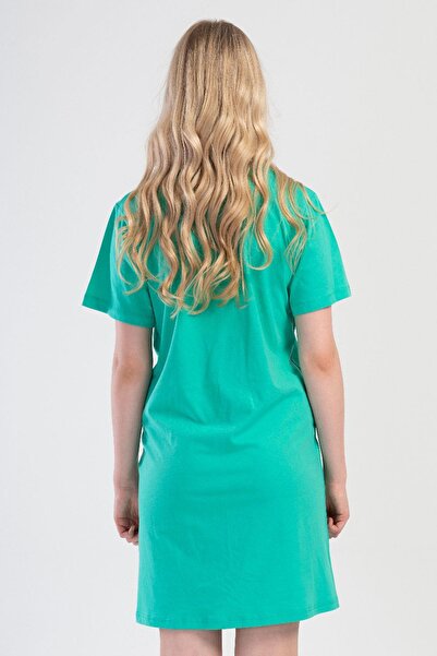 VİENETTA Women's Short Sleeve Maternity Green Tunic C1T9N0O104