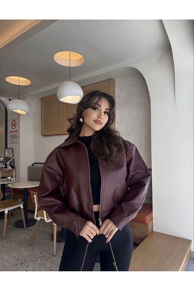 MODA Jachetă din piele Bomber din piele