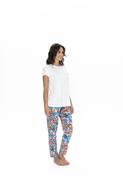 U.S. Polo Assn. Us Polo Women's Summer Pajamas Suit, Top 50% Modal 50% Cotton, Bottom 100% Viscose