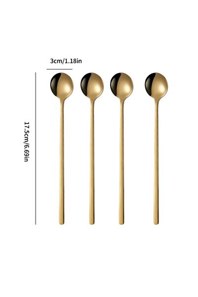 Choice 4 ملاعق ذهبية اللون، 4 ملاعق قهوة من الفولاذ المقاوم للصدأ 304، ملاعق ...