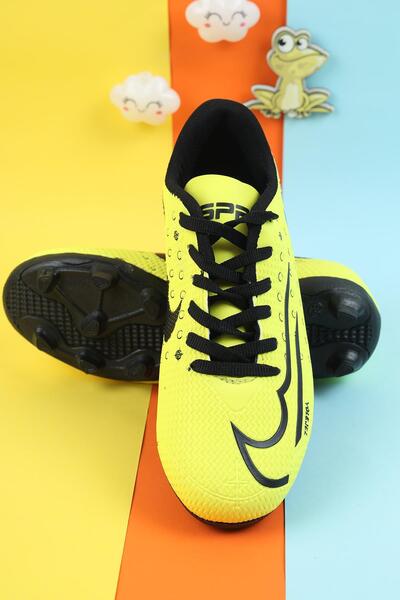 Moda Lime Boys' Football Boots Turf Field Boys' Soccer Shoes Spiked Football Sneakers