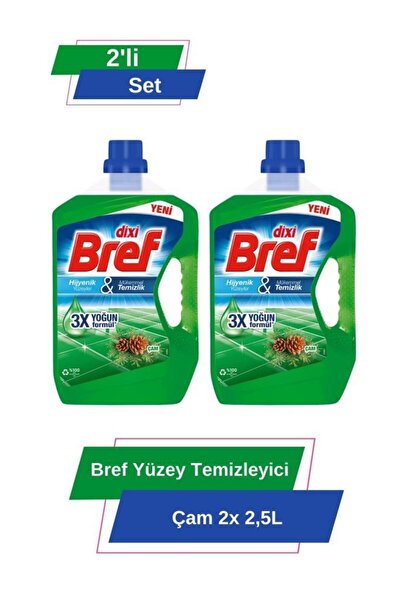 Bref Yüzey Temizleyici Cam 2.5L x2 – 5L Ferah Kokulu 2’li Set