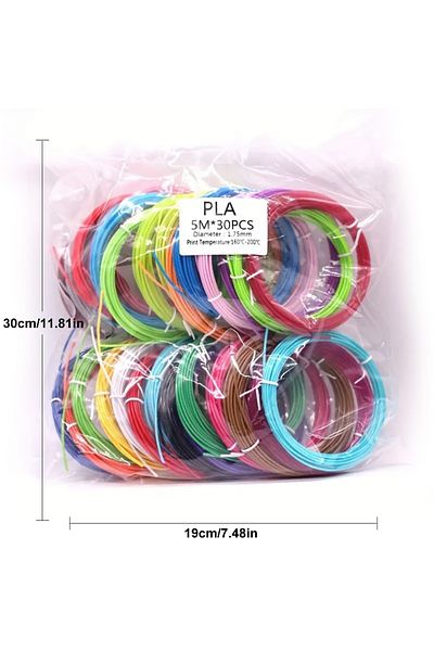 Choice 5m 30 Colors 30 Colors 3d Pen Filament 1.75mm Pla, Each Color 16.4 Feet(5M), Total 492 Feet (150M) 3