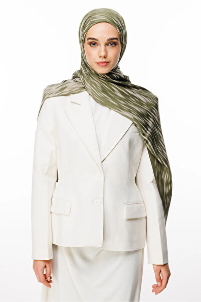 Mooncorn Selis Pattern Double Sided Shawl Khaki-Salmon