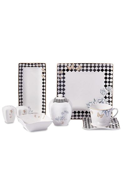 KORKMAZ A8573 Link Collection Square Breakfast Set 28 Pieces