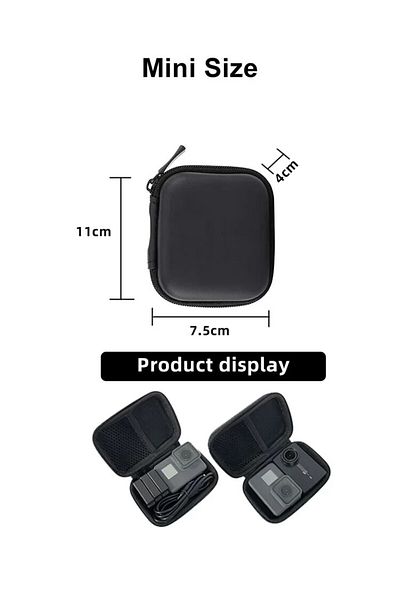 EXSKOF Mini Size Storage Bag Shockproof Safe Box Portable Carrying Case for GoPro Hero 12 11 10 9 8 7 5 SJC