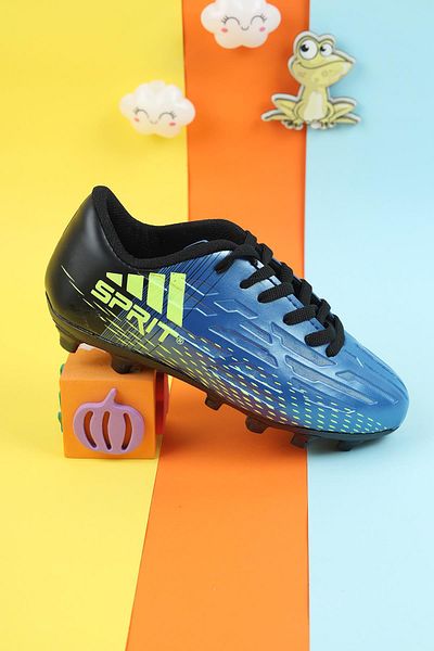 Moda Lime Cizme de fotbal pentru băieți Turf Field Pantofi de fotbal pentru băieți Pantofi sport de fotbal cu vârfuri
