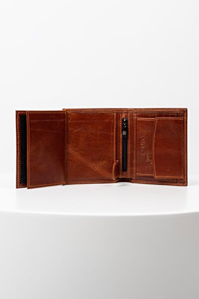 BAYDERİ Luna Genuine Leather Rfid Protected Gentle Men's Wallet with Convenient Coin Tank