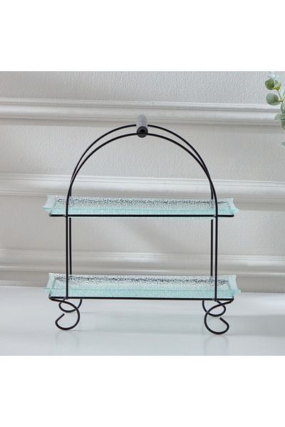Home Box Vintage 3-Piece Glass Serving Tray Set