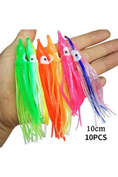 Choice 10cm 10PCS Squid Skirts 8cm 10cm 12cm Octopus Soft Fishing Lures Tuna ...