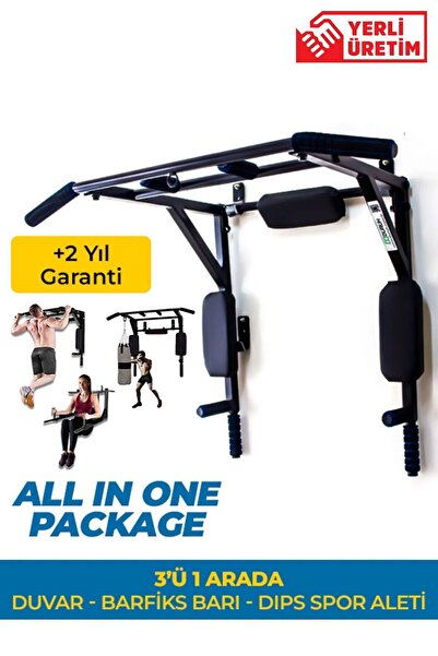 Genel Markalar 3'ü 1 Arada Duvar Barfiks Ve Dips Aleti - All In One