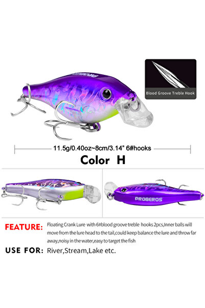 Choice طُعم صيد السمك الاصطناعي COLOR H PROBEROS 1 قطعة، 11.5 جرام، طُعم صيد ...