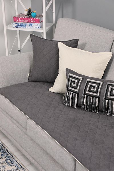 Aisha's Design غطاء أريكة مبطن مزدوج اللون غير قابل للانزلاق مقاس 70 × 170 سم، KO-40