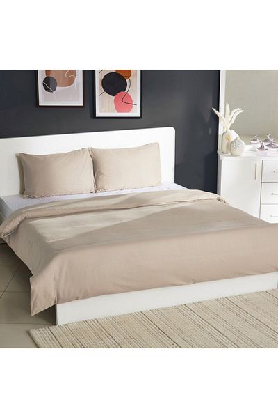 Home Box Ballina 3-Piece Solid Cotton Super King Duvet Cover Set - 240x220 cm