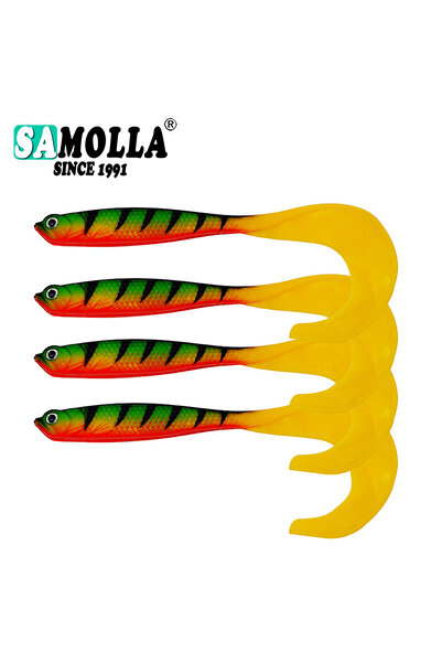 Choice 4 قطع/مجموعة طُعم دودي ناعم، طُعم سمك باس طويل الذيل، طُعم صيد واقعي 4...