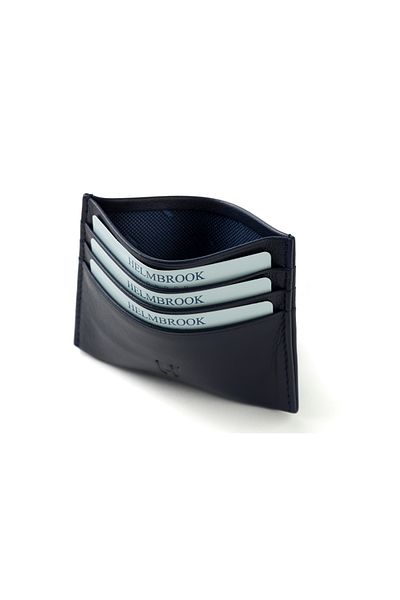 HELMBROOK Barry Ανδρική δερμάτινη Navy Blue Special Design Θήκη κάρτας προστασίας Rfid πολλαπλών θέσεων