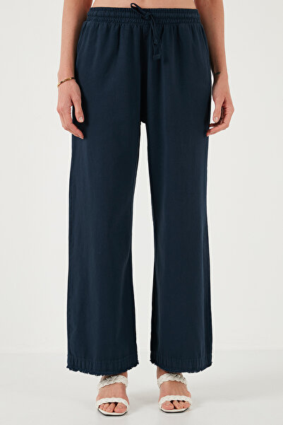 Lela Штани з високою талією, кишенями та широкими штанинами з бавовни, регулярного крою - 668yp4