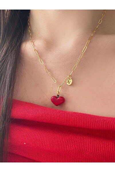 Venus Design Murano cam kalp harfli kolye