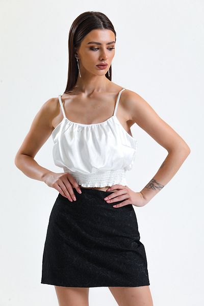 Sense Fusta mini jacquard_etk32609 Negru